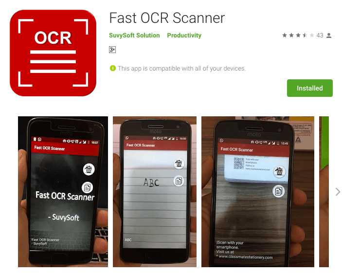 Fast OCR Scanner